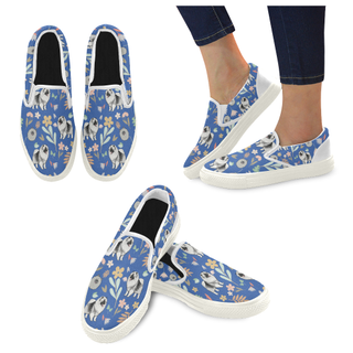 Keeshound Flower White Women's Slip-on Canvas Shoes - TeeAmazing