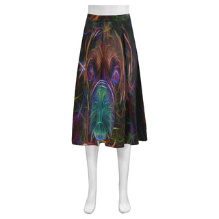 Boxer Glow Design 2 Mnemosyne Women's Crepe Skirt (Model D16) - TeeAmazing