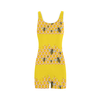 Bee Pattern Classic One Piece Swimwear - TeeAmazing