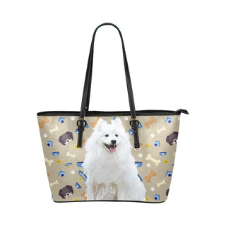 Samoyed Dog Leather Tote Bag/Small - TeeAmazing