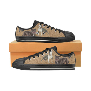 Staffordshire Bull Terrier Lover Black Canvas Women's Shoes/Large Size - TeeAmazing