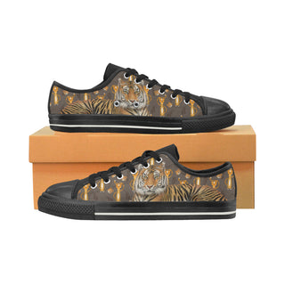 Tiger Black Canvas Women's Shoes/Large Size - TeeAmazing