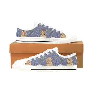 Maltese Flower White Men's Classic Canvas Shoes/Large Size - TeeAmazing