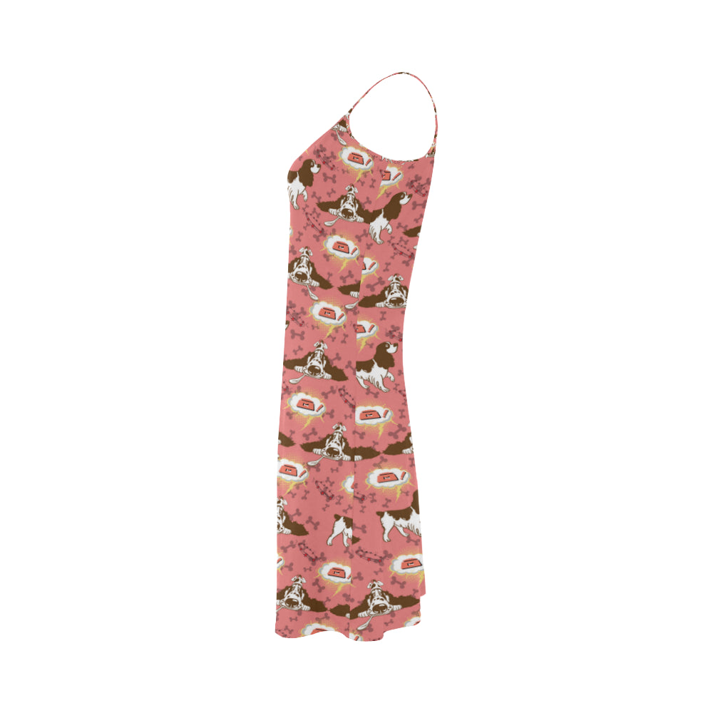 English Cocker Spaniel Pattern Alcestis Slip Dress - TeeAmazing