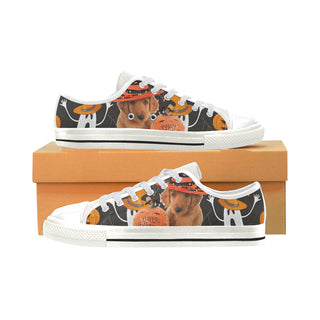 Golden Retriever Halloween White Men's Classic Canvas Shoes - TeeAmazing