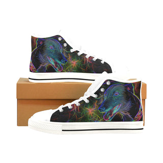 Greyhound Glow Design 1 White Men’s Classic High Top Canvas Shoes /Large Size - TeeAmazing