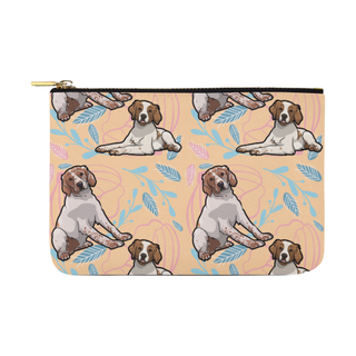 Brittany Spaniel Flower Carry-All Pouch 12.5''x8.5'' - TeeAmazing