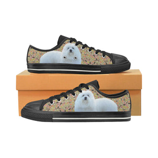 Coton De Tulear Dog Black Canvas Women's Shoes/Large Size - TeeAmazing