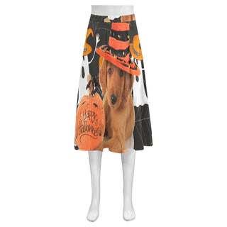 Golden Retriever Halloween Mnemosyne Women's Crepe Skirt (Model D16) - TeeAmazing