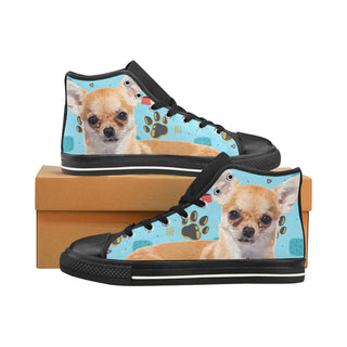 Chihuahua Black Men’s Classic High Top Canvas Shoes /Large Size - TeeAmazing