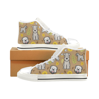 Soft Coated Wheaten Terrier Flower White Men’s Classic High Top Canvas Shoes - TeeAmazing