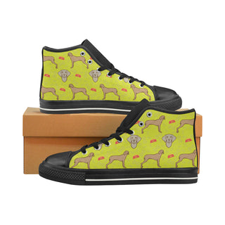 Weimaraner Pattern Black High Top Canvas Shoes for Kid - TeeAmazing