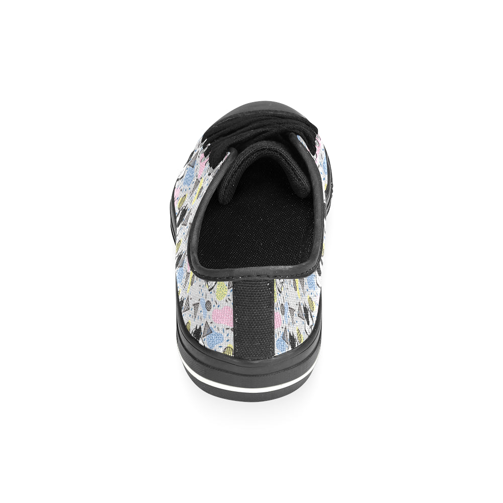 American Staffordshire Terrier Pattern Black Canvas Women's Shoes/Large Size - TeeAmazing