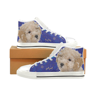 Poochon Dog White Men’s Classic High Top Canvas Shoes - TeeAmazing