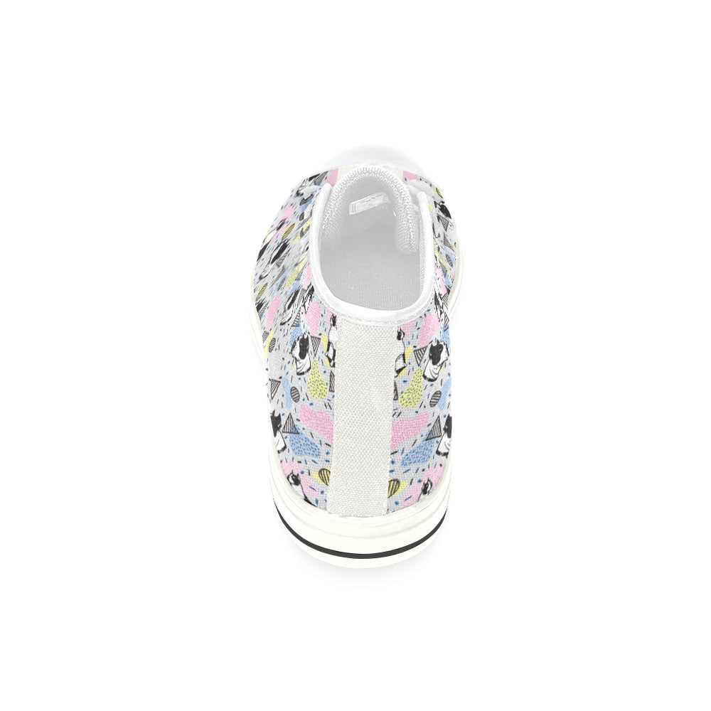 American Staffordshire Terrier Pattern White High Top Canvas Women's Shoes/Large Size - TeeAmazing