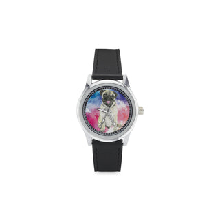 Pug Water Colour No.1 Kid's Stainless Steel Leather Strap Watch - TeeAmazing