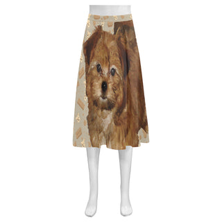 Shorkie Dog Mnemosyne Women's Crepe Skirt (Model D16) - TeeAmazing
