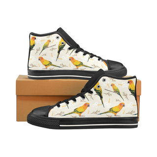 Conures Black Men’s Classic High Top Canvas Shoes /Large Size - TeeAmazing