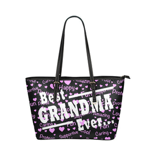 Best Grandma Ever Leather Tote Bag/Small - TeeAmazing