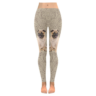 Pug Lover Low Rise Leggings (Invisible Stitch) (Model L05) - TeeAmazing