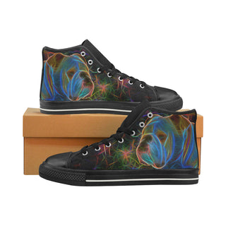 English Bulldog Glow Design 1 Black Women's Classic High Top Canvas Shoes - TeeAmazing