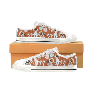 St. Bernard Flower White Men's Classic Canvas Shoes - TeeAmazing