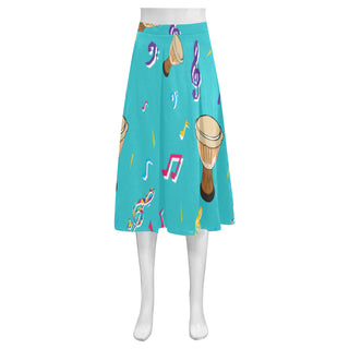 Percussion Pattern Mnemosyne Women's Crepe Skirt (Model D16) - TeeAmazing