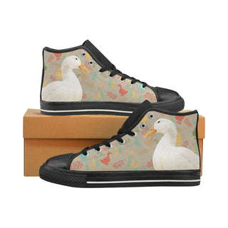 Duck Black High Top Canvas Women's Shoes/Large Size - TeeAmazing