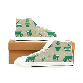 Gardening White Men’s Classic High Top Canvas Shoes /Large Size - TeeAmazing