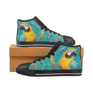 Parrot Blalck High Top Canvas Shoes for Kid - TeeAmazing