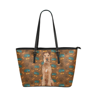 Irish Terrier Dog Leather Tote Bag/Small - TeeAmazing