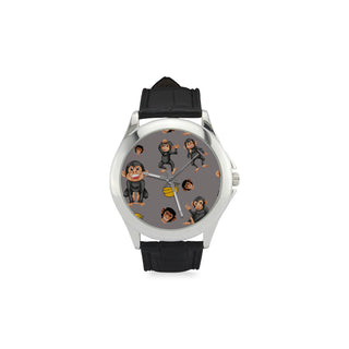 Chimpanzee Pattern Women's Classic Leather Strap Watch - TeeAmazing