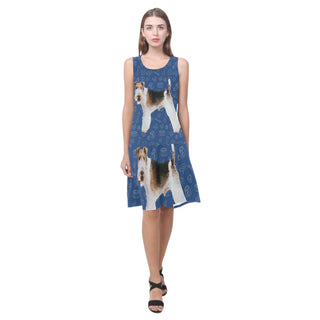 Wire Hair Fox Terrier Dog Sleeveless Splicing Shift Dress - TeeAmazing