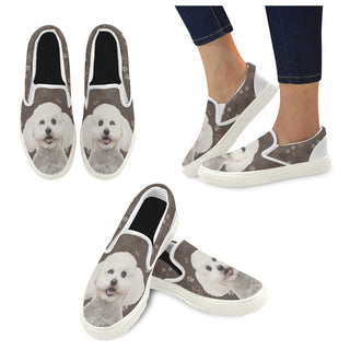 Bichon Frise Dog White Women's Slip-on Canvas Shoes - TeeAmazing