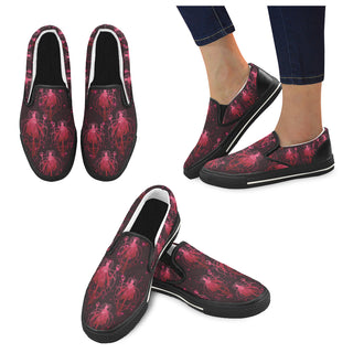 Sailor Pluto Black Women's Slip-on Canvas Shoes/Large Size (Model 019) - TeeAmazing