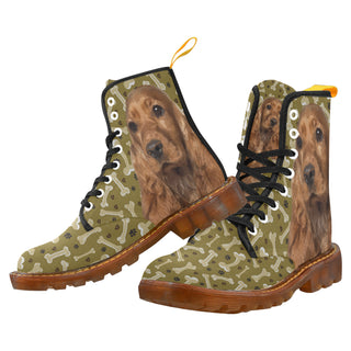 Cocker Spaniel Dog Black Boots For Men - TeeAmazing