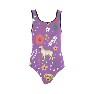 Labrador Retriever Flower Vest One Piece Swimsuit (Model S04) - TeeAmazing