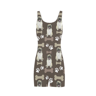 Pug Water Colour Pattern No.1 Classic One Piece Swimwear - TeeAmazing