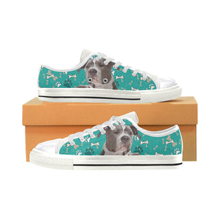 Staffordshire Bull Terrier White Canvas Women's Shoes/Large Size - TeeAmazing