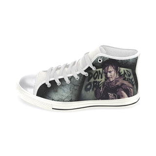 Daryl Dixon (Don't Open - Dead Inside) White Women's Classic High Top Canvas Shoes - TeeAmazing