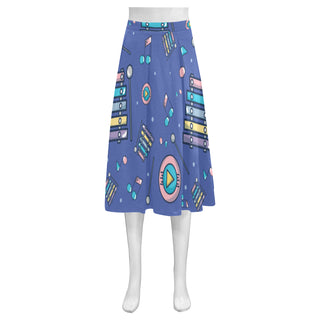 Marimba Pattern Mnemosyne Women's Crepe Skirt (Model D16) - TeeAmazing