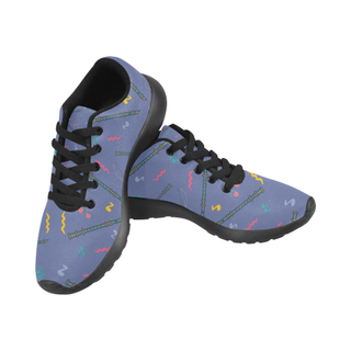 Recorder Pattern Black Men's Running Shoes/Large Size (Model 020) - TeeAmazing