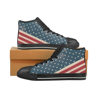 4th July V2 Black High Top Canvas Shoes for Kid - TeeAmazing