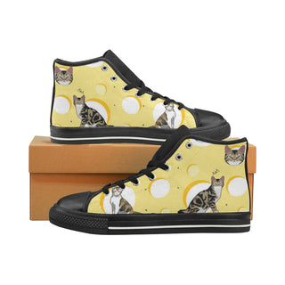 American Wirehair Black High Top Canvas Shoes for Kid - TeeAmazing