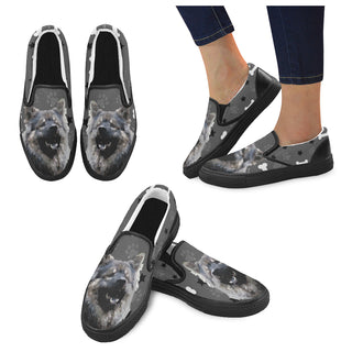 Eurasier Black Women's Slip-on Canvas Shoes - TeeAmazing