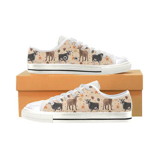 Goat White Women's Classic Canvas Shoes - TeeAmazing