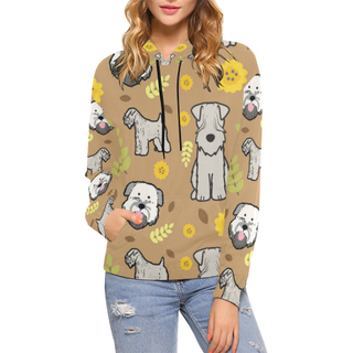 Soft Coated Wheaten Terrier Flower All Over Print Hoodie for Women (USA Size) (Model H13) - TeeAmazing