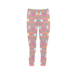 Scottish Terrier Pattern Capri Legging - TeeAmazing