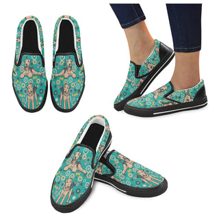 Airedale Terrier Pattern Black Women's Slip-on Canvas Shoes/Large Size (Model 019) - TeeAmazing