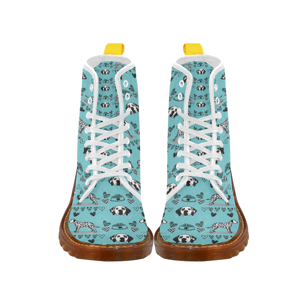 Dalmatian Pattern White Boots For Women - TeeAmazing